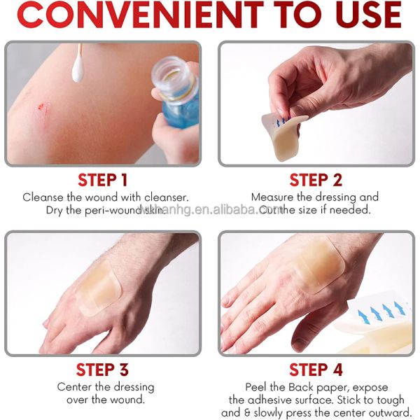 5x5 10x10 Medical Hydrocolloid Wound Dressing Waterproof Patch Bandages