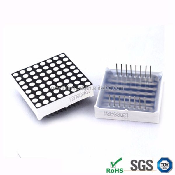 32mmx32mm 8x8 LED Dot Matrix Display Module 3.0mm (Ultra Bright Red/Green/Blue/RGB, Common Anode/Cathode)