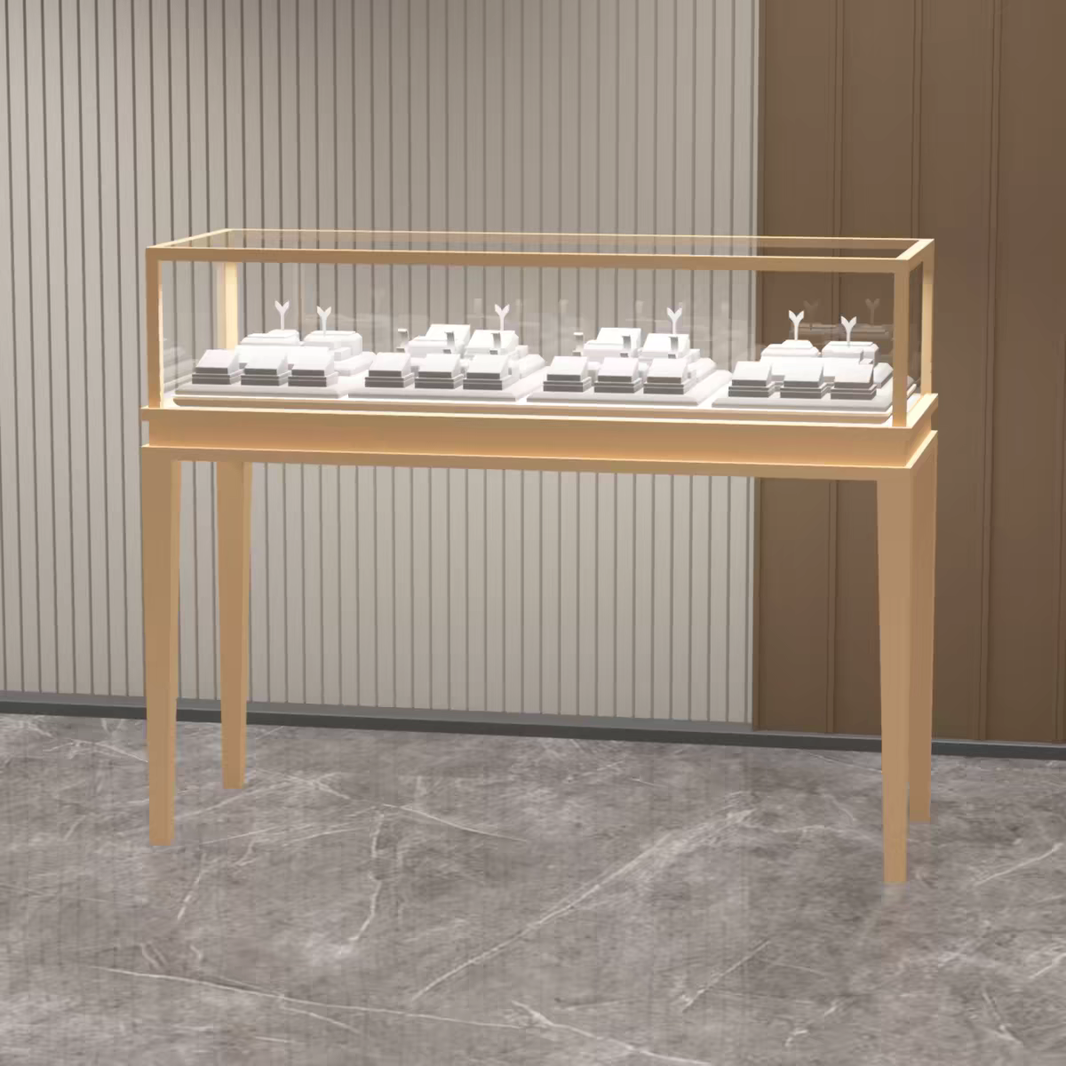 Modern LED Lighting Jewelry Display Cabinet with Customizable Eco-Friendly Design for Retail Stores