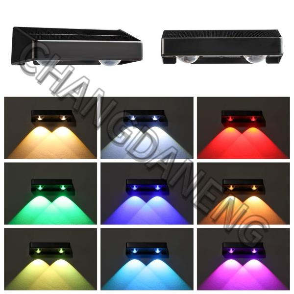 LEDs com 15 horas de tempo de trabalho IP65 Nível à prova d'água LEDs brancos RGB quentes Fonte de energia solar