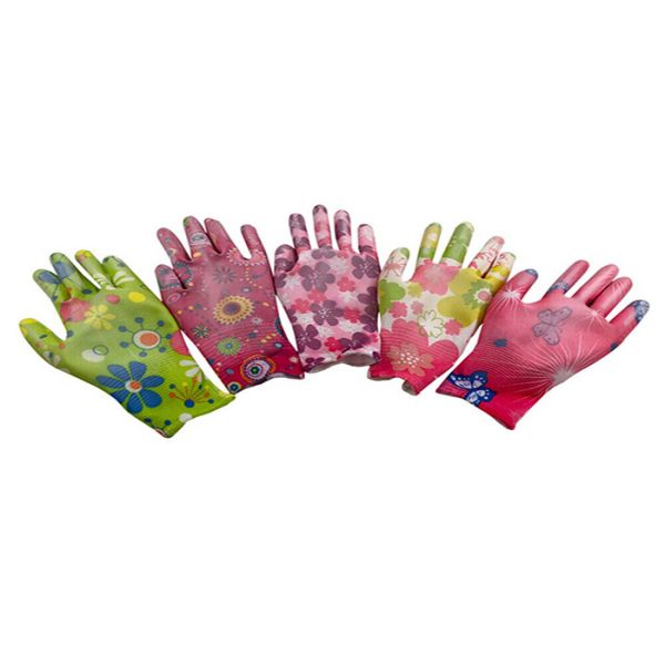 Wear Resistant Garden Work Gloves , Floral Womens Gardening Gloves