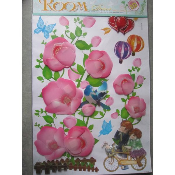 3294 Eco-friendly PVC 3d Wall Decoration Stickers for Wedding Decoration