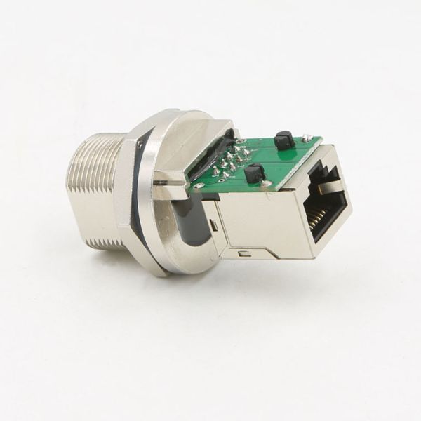 Waterproof, RJ45 connector, metal housing, IP67， RJ45 Modular Jack ,  HULYN