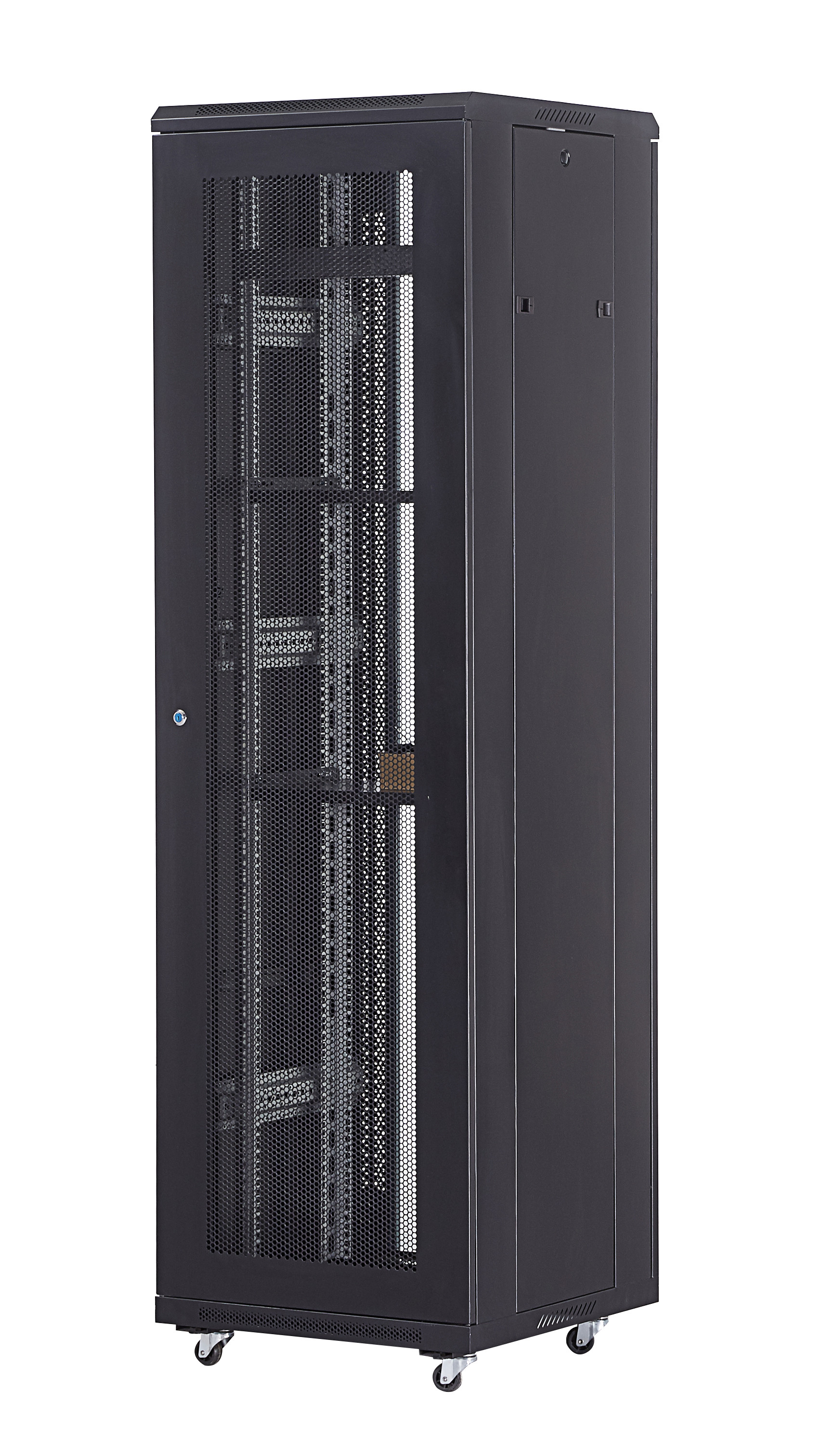 19-inch 19 Inch Network Cabinet Rack 42U Black Network Rack with Toughened Glass Door