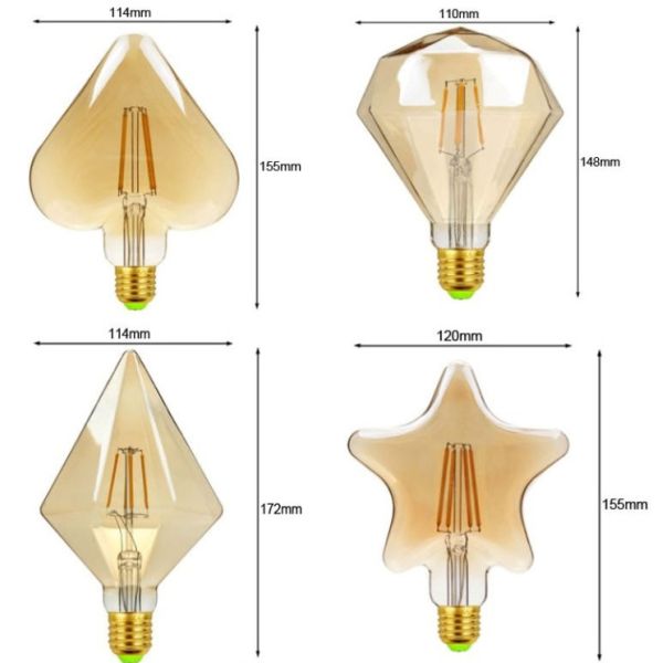 уникальная электрическая лампочка 2200K СИД 3W, шарик 200lm нити СИД E27 Dimmable