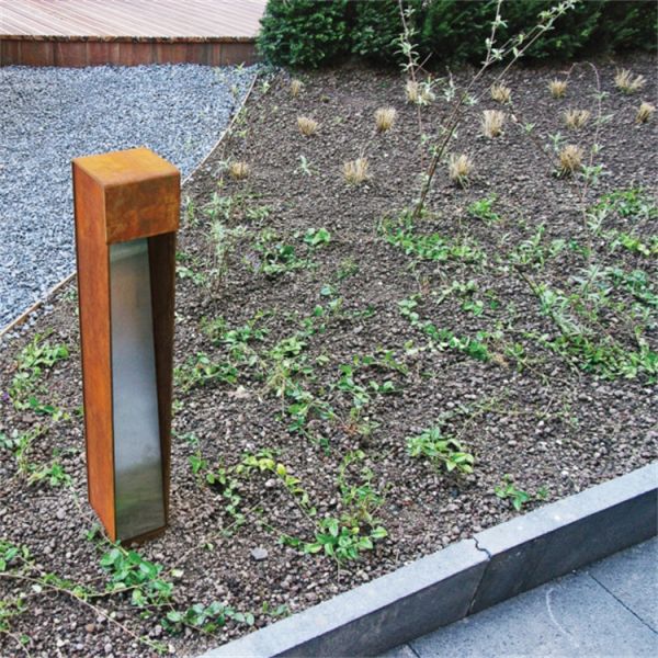 Light Rustic Red Corten Lighting Bollards IP65 IP66 Wear Resistance