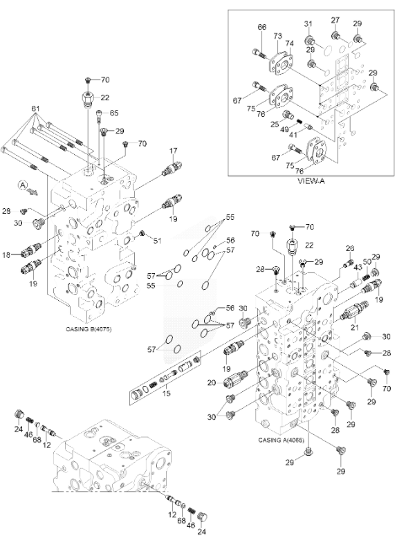 Válvula de descarga del puerto 31QUARTERBACK-17790 para el excavador Main Control Valve de HYUNDAI R520LC9