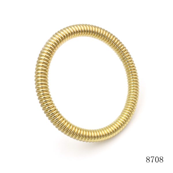 Custom Ribbed Zinc Alloy O Ring, Gold Corrugated Round Loop for Handbag Strap & Furniture Decor Decoration