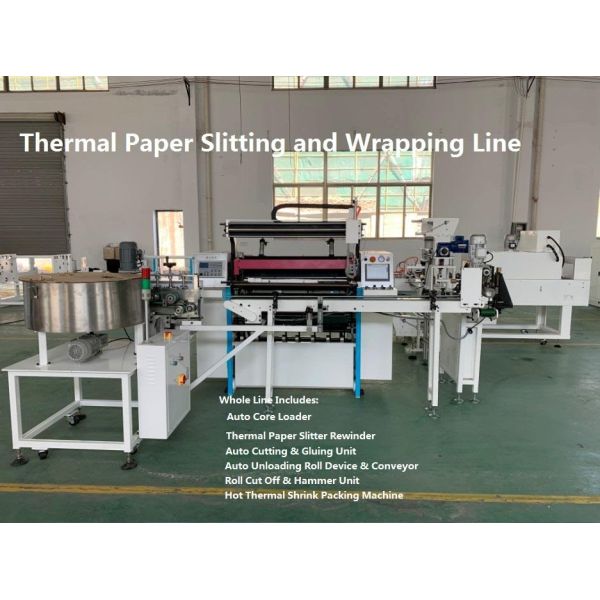 Máquina de recolocação de papel de corte térmico de 1400 mm para caixa de fax ATM ECG POS até rolos de papel Kraft