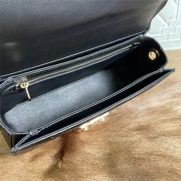 Authentic Alligator Leather Women Flap Purse Female Small Handbag Genuine Crocodile Belly Skin Lady Shoulder Bag