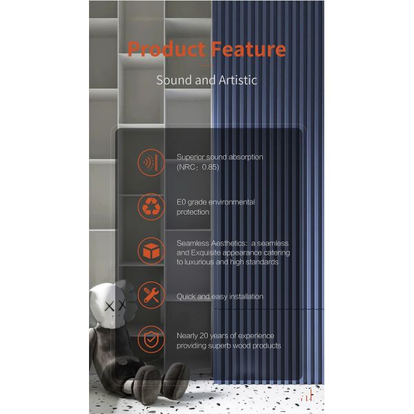 Paneles acústicos de pizarra de madera para espacios residenciales y comerciales