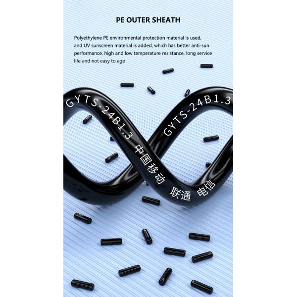 G655 GYTS Optical Fiber Armored Cable With PE Jacket Outdoor Armored Cable