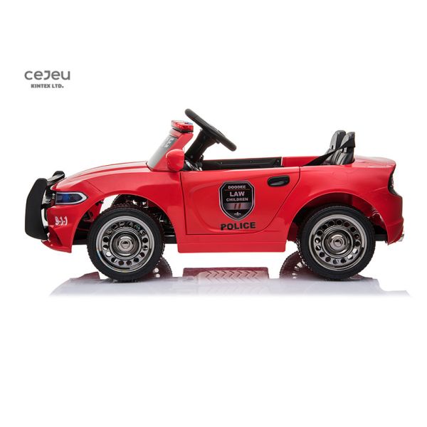 White Plastic Police Ride On 12v With Speaker 3 Speed Adjustable