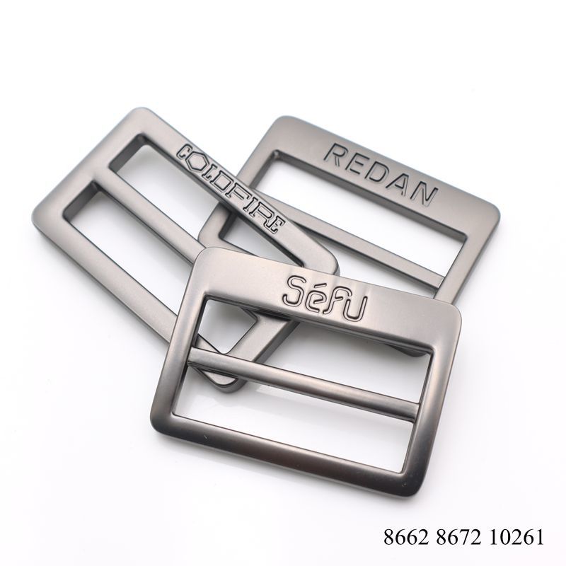 Heavy Duty Anti Silver Metal Logo Tri-glide Buckle 45mm Strap Slider Adjust Buckles