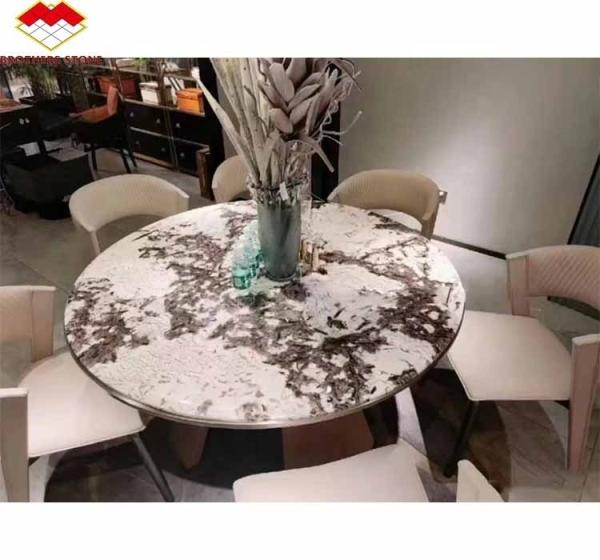 Interior Wall Cut-to-Size Glazed Snow Mountain Silver Fox Marble Stone in Polished Finish