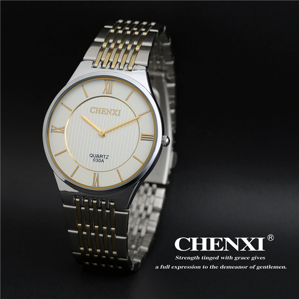 T030A9 CHENXI Brand Wristwatch Unisex Wholesale Gold Stainless Steel Case Quartz Watches