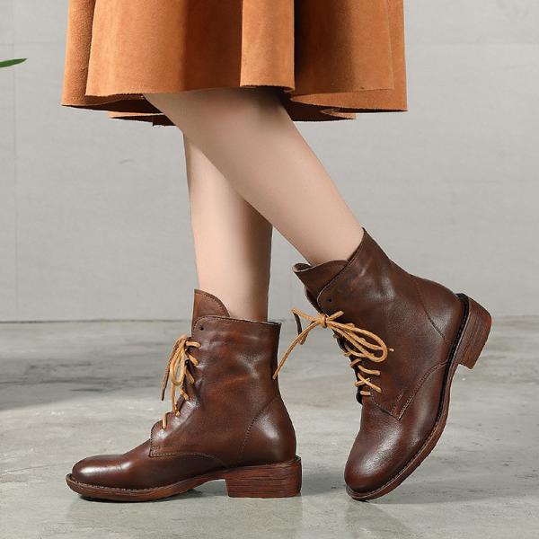 S208 Manufacturers autumn and winter warm velvet thick handmade leather boots fashion classic all-match Martin boots sho