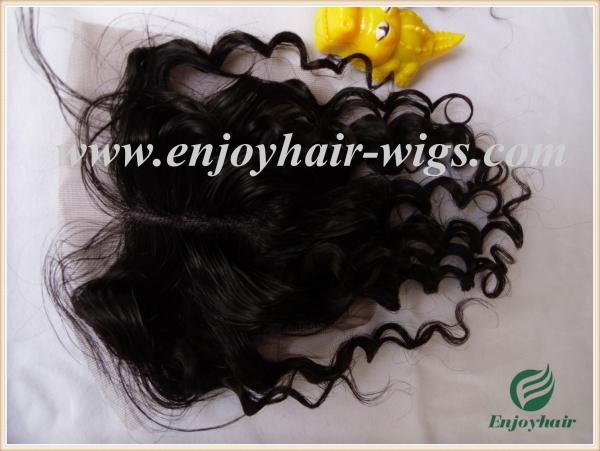 Lace top closure 4''x4'' ,malaysian virgin hair natural color deep wave 10''-24''length