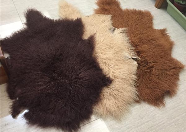 Tapete cinzento real 20 da pele de carneiro do Mongolian X 35 para a casa, tampas do lance do sofá