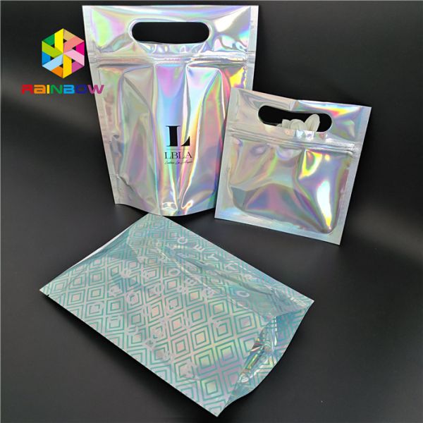 Упаковка соли для принятия ванны фольги Холограм сумки Скинкаре косметическая упаковывая с окном/вешалкой