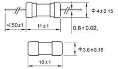 пробка одиночной крышки стеклянных взрывателей 3.6x10mm Осев-освинцованная Быстр-Действуя керамическая сплавляет