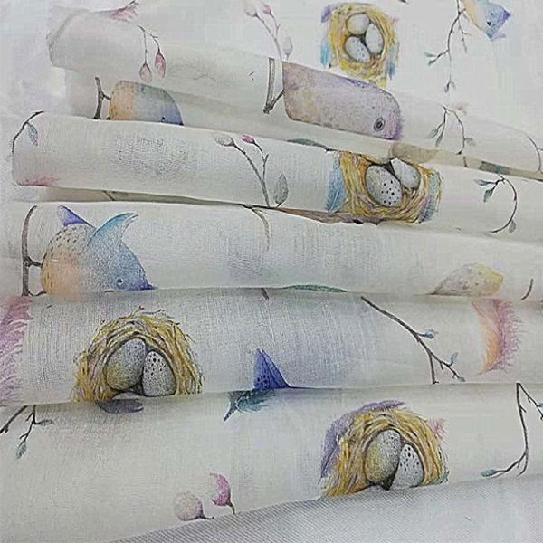 100-120gsm material de seda chiffon de seda floral animal da mistura do algodão das telas 70% 30%