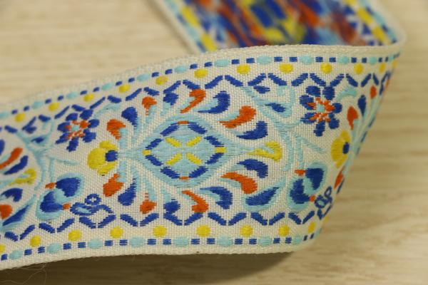Clothing Decorative Woven Tapes Jacquard Webbing 40mm Width Polyester Material