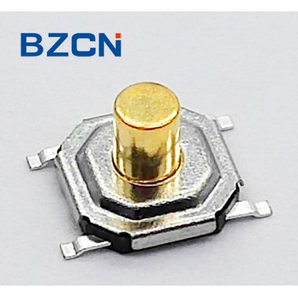 Metal Case Normally Closed Tactile Switch 12V Voltage With Brass Button