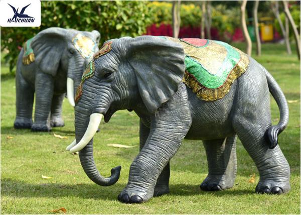 Large Elephant Statue ,  Animatronic Robotic Life Size Elephant Figurines 