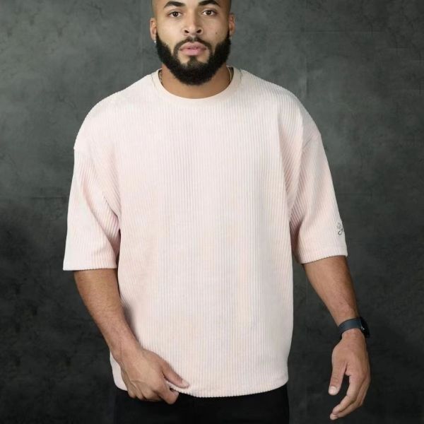                  Luxury Quality Cotton Loose Fit Little Drop Shoulder Brand Blank Oversized Men T Shirt             