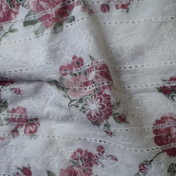 Waterproof Organic Cotton Fabric Weft Printed Embroidered 60S 105 Gsm