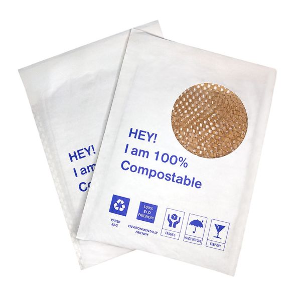 International Standard Biodegradable Custom Clothing Packaging Honeycomb Padded Mailer Bag Kraft Paper Mailing Envelope