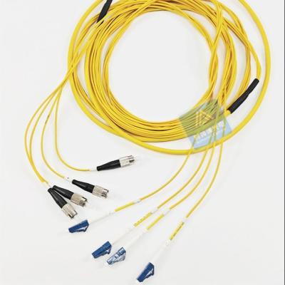 4 cordons à fibres blindées FC LC Jaune LSZH 5,0 mm résistant aux rongeurs FTTX