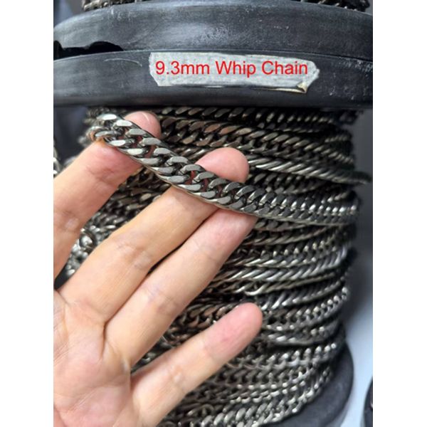 9.3mm Whip Chain Titanium Accessories Wholesale TA1 Titanium Chain | Multiple Styles Black Blue Finish Sample Ready