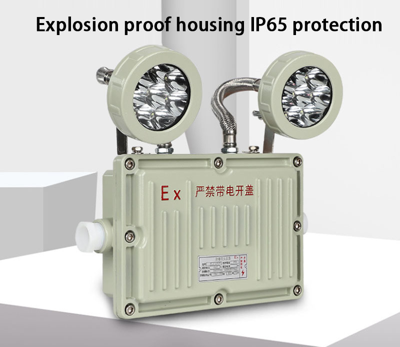 2 X 8W Specifications Rechargeable Two Head Exit Light Explosion Proof Emergency Illumination LED Light