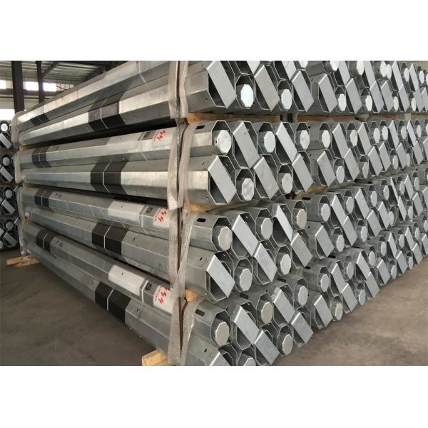 Q235 Polygonal Steel Tubular Utility Steel Light Pole For Electrical Distribution Line