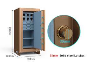 Fingerprint Lock 7 Open ways Jewelry Safe Box Watch Winder Safe 35mm Solid Steel