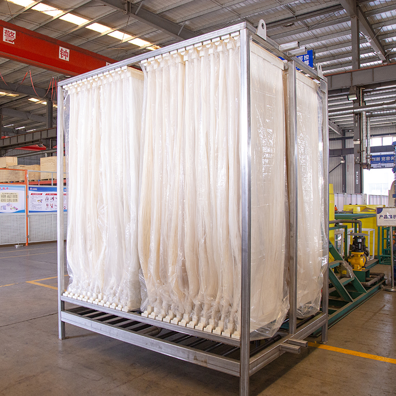Municipal wastewater MBR membrane module PVDF hollow fiber, traceable curtain coding, one-stop supply and after-sales support.