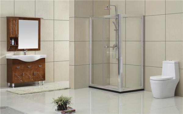 6MM Clear Tempered Glass Square Shower Partition Self - Cleaning Full Aluminum Alloy