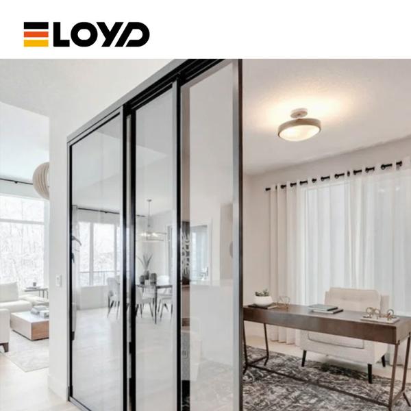 Antitheft Clear 60 Inch Sliding Glass Door Aluminum Storefront Customised