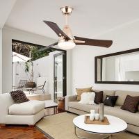 Ventilateur de plafond en bois de 42 pouces haute puissance 3 lames avec lumière et télécommande