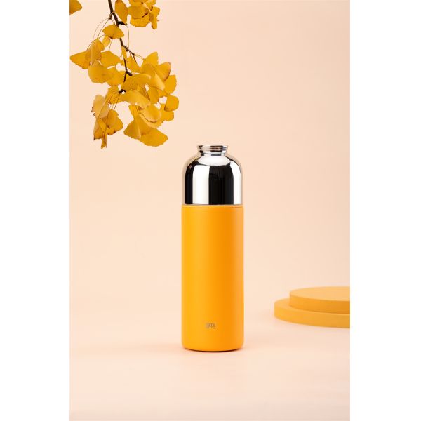 Travel 304SUS Stewing Double Wall Glass Tea Infuser Yellow