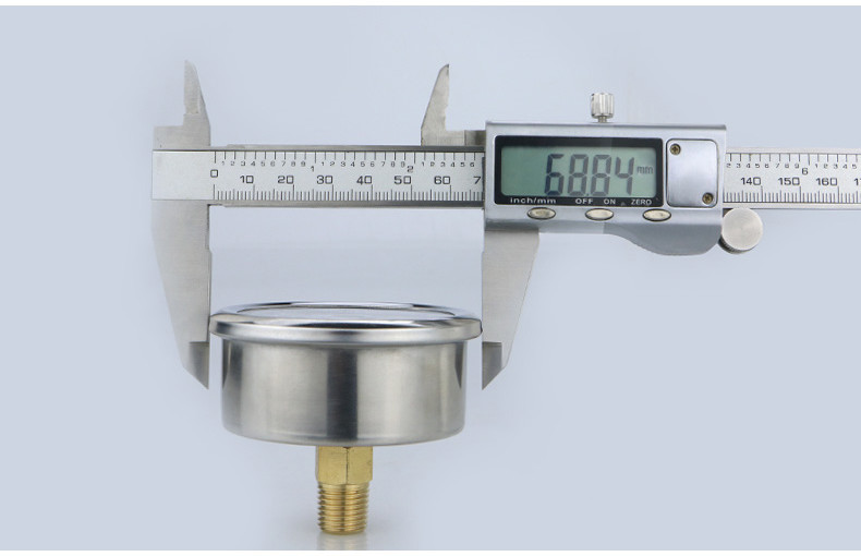2.5 1/4 Thread Liquid Filled Pressure Gauge for Gas and Water 0.1-60mpa Pressure