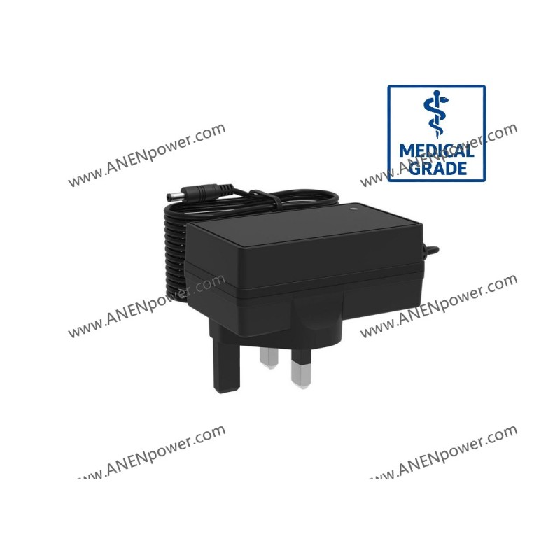 36W AC DC Medical Adapter, 15V 2.4A Output IEC 60601-1 for Patient Monitor