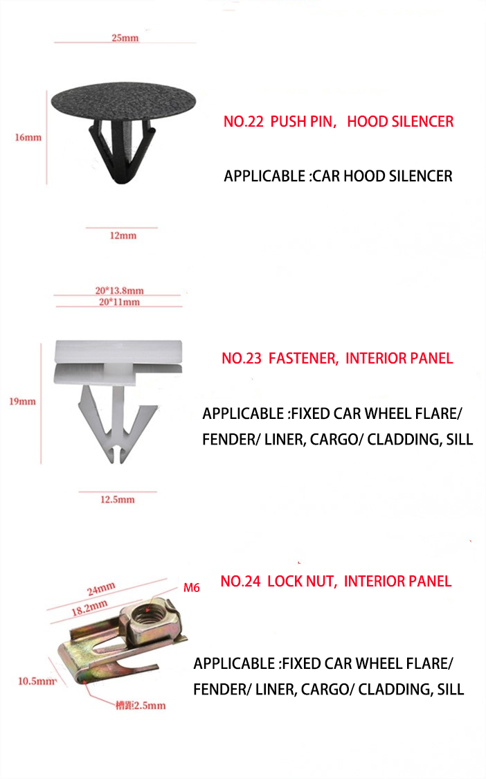 Car Door Bumper Car Repair Parts Automotive Nylon Plastic Rivet Clips