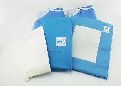 A tabela drapeja a entrega grávida do parto cirúrgico estéril dos blocos descartável