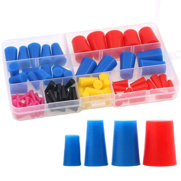 Rubber Products for Moulding Processing Service Diverse 105 Sizes Silicone Plug and Colorful Cone Plug Set