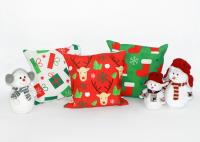 Fronha de almofada impressa teste padrão da lona do escritório do Natal com zíper