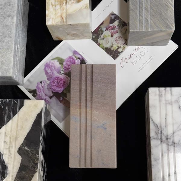 Natural Marble Flower Vase Marble Bud Vase Scratch Resistant For Interior Decoration