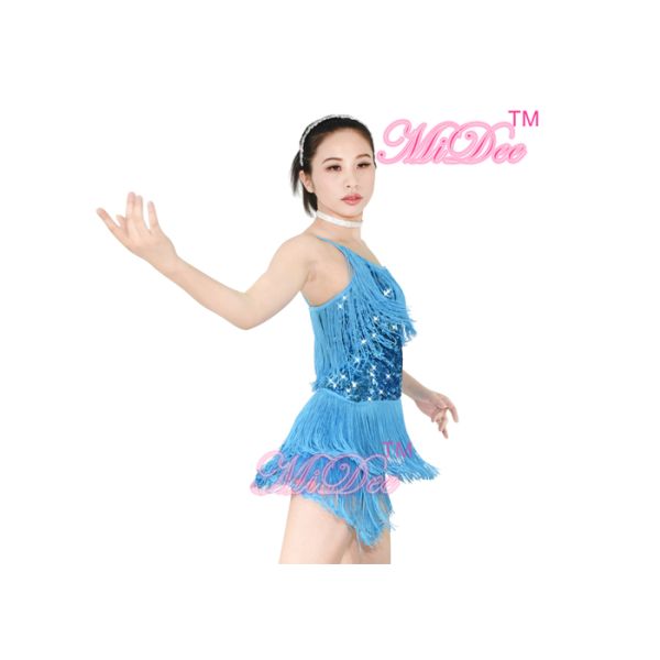 2017 Fashion Tassel Sequins Costume For Adults Latin Dance Dress Costume Women